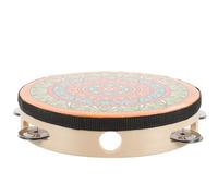 PAMINGONO Handheld 8-inch Tambourine with Single Row Bells, Educational Percussion Instrument Hand Drum for School Performances and Early Childhood Music Activities