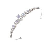 PAMINGONO Headband Beautiful Crown and, Silver Bridal Tiara Elegant Rhinestone Headpiece Alloy for Hair Accessory for Valentine's Day and Birthday Celebrations Wedding Bride Bridesmaids