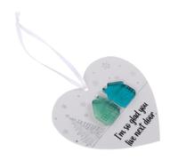 PAMINGONO Heart-shaped Acrylic Neighbor Ornament with Sea Glass Design Christmas Tree Hanging Decor Thoughtful Housewarming Keepsake for Men Women Secret Santa to Strengthen Community Bonds