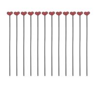 PAMINGONO Heart Shaped Aroma Diffuser Sticks 12pcs Wooden Fragrance | Replacement Rods, Red Finish, Bedroom and Living Room Use, Helps Refresh Air, Decorative Piece