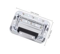 PAMINGONO Heavy Duty 8mm Spring Loaded Chrome Plated Flight Case Handle, Surface Mounted Cabinet Pull, Industrial Toolbox Folding Handle for Storage Chest and Marine Hatch