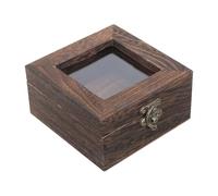 PAMINGONO Insect Specimen Display Case Shadow Box Carbonized Paulownia Wood 10x10x4.5cm Dustproof Flip-top Collection Box for Butterfly and Moth Storage