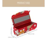 PAMINGONO Japanese Style Single Lipstick Holder Red Mini Lipstick Case with Mirror Portable for Women Outdoor Use