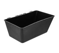 PAMINGONO Large Capacity Rectangular Hanging Poultry Feeder with Hooks, Black Sturdy Feeding Trough for Chickens, Ducks, Geese - Heavy-duty Bird Food Dispenser for Outdoor Farm and Backyard