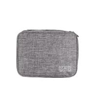 PAMINGONO Layers Electronics Carrying Case Travel Pouch for Gadgets with Detachable Compartments Large Capacity Organizer for Power Banks USB Drives Earphones Grey