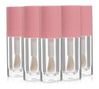 PAMINGONO Lip Gloss Tubes Lip Oil Tubes 5Pcs 6Ml Refillable Easy to Refill Plastic Containers Chic Simple Shape Lightweight for DIY and Wallet Storage with Cover