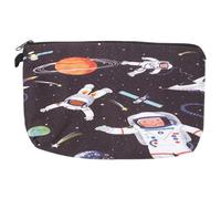 PAMINGONO Lipstick Storage Bag Astronaut Print Travel Makeup Bag Cosmetic Organizer for Flight Attendant Essentials and Daily Use