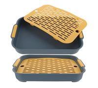 PAMINGONO Litter Tray and Compact Rectangular Design 2pcs for Rabbits with Smooth Edges Plastic Bunny Potty Trainer Suitable for Small Pets and Guinea Pigs in Bathroom or Kitchen
