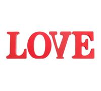 PAMINGONO Love Letters Wooden Valentine Decoration Set 4Pcs Red Lightweight Freestanding Romantic Ornament for Bedroom and Kitchen Table