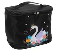 PAMINGONO Makeup Bag Black Waterproof Polyester Portable Foldable Toiletry Bag with Large Storage Capacity Cosmetic Organizer with Comfortable and Tidy Design for Travel for Ladies