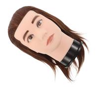 PAMINGONO Male Mannequin Head for Barber Practice with Real Hair Comfortable Grip, and High-temperature Fiber Material, Suitable for Personal Practice and Teaching Environments