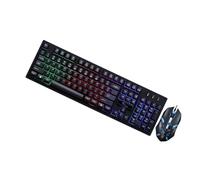 PAMINGONO Mechanical Gaming Keyboard and Mouse Set Wired USB with 104 Keys Wear-resistant Plastic Construction and Non-conflict Design for Home and Office Use