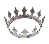 PAMINGONO Metal Crystal Crown Headband for Men and Women, Ornate Acrylic Tiara for King, Queen, Princess Costume Party, Wedding and Carnival Accessories