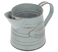 PAMINGONO Metal Flower Jug Vintage Decorative Pot for Bookshelf and Windowsill Rustic Floral Display