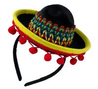 PAMINGONO Mexican Hat Headband Party Accessory with Pet Mini Sombrero, Lightweight Festival Headband Hat for Mexican Theme Party Supplies and Cinco De Mayo Celebration
