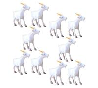 PAMINGONO Mini Goat Figurines, 12 Pcs PVC Sheep Models Realistic Farm Animal Decorations for DIY Craft, Moss Terrarium and Dollhouse