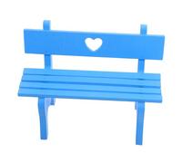 PAMINGONO Miniature Park Bench Blue Mini House Furniture Model with Arms High Simulation Craft for Dollhouses Garden Patio Decor