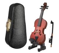 PAMINGONO Miniature Violin Model Wood Ornament for Home and Desktop Decor, Creative with Delicate and Romantic Design, Realistic Tiny Violin for Elegant Interior Accents