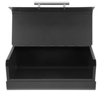 PAMINGONO Multi-Function Metal Bread Box with Flip Lid, Galvanized Iron Kitchen Food Container, Rectangular Grey Bread Storage Bin for Household Countertop Organization