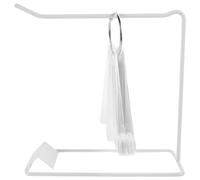 PAMINGONO Nail Display Sticks Set 50 Pieces White Fan-shaped False Nail Tips with Iron Stand and Ring for Manicure Polish Sample Display and Salon Use