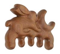 PAMINGONO Natural Sandalwood Scalp Massage Comb Bunny Pattern Wooden Hair Comb Relaxation Scalp Therapy Women’s Hair Care