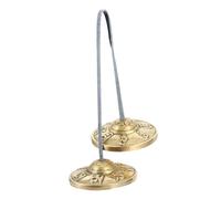 PAMINGONO Nepal Yoga Cymbals Bell Lightweight Brass Percussion Instrument with Solid Strap for Meditation Religious Ceremony Positive