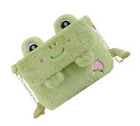 PAMINGONO Novelty Bag Plush Frog Shoulder Bag for Women Featuring a Cute Delicate Design with Practical Metal Details Lightweight Fluffy for Daily Use and Casual Outings