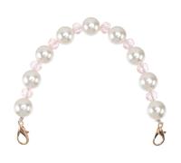 PAMINGONO Pearl Handle Metal and Plastic Material White Replacement Chain Strap Easy to Install and Versatile, for Replacement of Broken or Old Handles, Stylish for Handbag and Bag