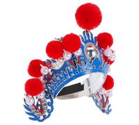 PAMINGONO Peking Opera Headdress Adjustable Fit and Comfortable Plastic Wire Design Traditional Chinese Ancient Style Hat for Men and Women Stage Performance and Party