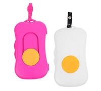 PAMINGONO Portable Baby Wipes Dispenser Case Silicone Button, 2pcs Travel Wet Tissue Holder Box, Refillable Baby Wipes Storage Container, Pink and Yellow