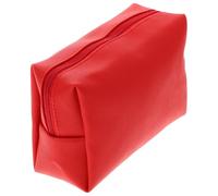 PAMINGONO Portable Compact Cosmetic Storage Pouch Pu Leather Makeup Bag Red with Shiny Finish and Anti-Abrasion for Travel Toiletries Organising