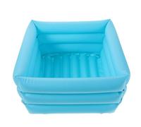 PAMINGONO Portable Foldable Inflatable Foot Soak Basin Quick Inflate PVC Tub for Camping Indoor Relaxation Space-saving Collapsible Foot Bath Bucket with Easy Setup Lake Blue