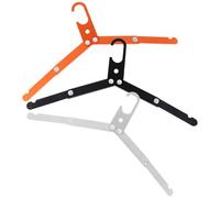 PAMINGONO Portable Folding Aluminium Clothes Hangers Set of 3 with Non-slip Design, Lightweight and Compact for Travel, Outdoor Camping and Home Use, Space-saving Coat Hangers in Orange,