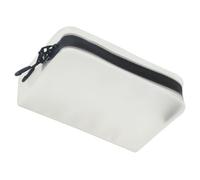 PAMINGONO Portable Stylish and Practical Design Eva Toiletry Bag with Double Zipper White Multi-Functional Makeup Storage Pouch Featuring Good Storage and Finishing Function for Traveling