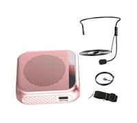 PAMINGONO Portable Voice Amplifier Microphone with Speaker, Wireless Handheld Microphone for Teachers and Tour Guides, Rose Gold Compact Speech Amplifier with LED Display and Rechargeable
