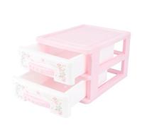PAMINGONO Practical Pink Two-layer Drawer Type Storage Container for Cosmetics and Nail Polish, Made of Sturdy Pp Material with Scratch and Wear Resistance, for Desktop and Dressing Table
