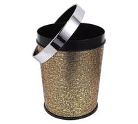 PAMINGONO PU Leather Waste Basket Lidless Small Round Trash Can for Home Kitchen Bathroom Material Garbage Storage Bucket in Tree Root Brown Easy to Clean Waste Bin for Neat Living Spaces