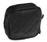 PAMINGONO PU Tampon Holder with Zipper, Multi-Function Compact Period Storage Bag for Women, Portable Black Reusable Delicate Period Pouch with Lipstick and Small Accessories, Daily Use