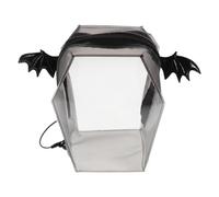 PAMINGONO Pvc Purse Handbag Coffin Shaped with Bell Buckle Handle, Gothic Punk Halloween Portable and Waterproof, for Festive Events and Travel