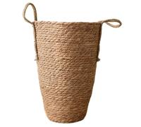 PAMINGONO Rattan Woven Flower Vase - Flower Basket Tall Indoor Plant Pot Seagrass Wicker Planter Umbrella Stand Holder Storage Bucket for Walking Sticks, Canes