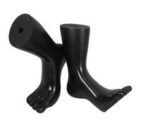 PAMINGONO Realistic for Sock and Anklet Display Black Plastic Foot Mannequin with Five Toe Design 1 Pair with Toe Separation Feature Versatile Use in Retail Showcases and Jewelry Stores