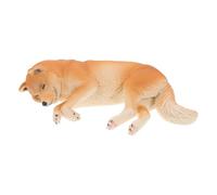 PAMINGONO Realistic Plastic Shiba Inu Dog Figurine Toy for Children, High Realism Sleeping Puppy Model with Unique Design, Develops Imagination and Hands-on Abilities, for Homes