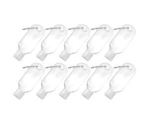 PAMINGONO Refillable Hand Bottles 50Ml Travel Plastic Containers with Hook Clip for Gel and Lotion 10Pcs Portable Hand Sanitiser for Holiday Trips Random Color