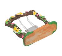 PAMINGONO Resin Miniature Swing Figurine Fairy Garden Flower Swing for Micro Landscape Tabletop Miniature Decor Square Shape Stable Base Design Space-saving Size Handmade Artistic Ambiance