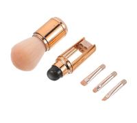 PAMINGONO Retractable Makeup Brush Set Portable Cosmetic Brushes with Extendable Handles Soft Silicone Tips for Eyeshadow Blush Powder Application Rose Gold Travel Kit in Decorative Box for