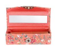 PAMINGONO Retro Orange Floral Embroidered Lipstick Case with Mirror, Medium Size Lipstick Holder for Purse, Women’s Makeup Storage Box Suitable for Travel and Daily Use