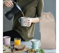 PAMINGONO Reusable Cotton Drawstring Bread Storage Bag Easy to Carry Drawstring Pouch for Sliced Bread and Homemade Loaf Maintaining Quality and Environmentally Friendly