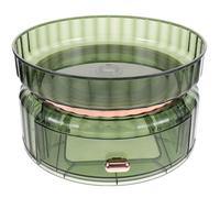 PAMINGONO Rotating Cosmetic Storage Box with 2-tier Pet Desktop Organizer, Simple Storage and Easy to Use Makeup Holder for Toilets and Closets, Lipstick and Skincare Product Organizer