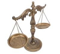 PAMINGONO Rustic Metal Lawyer Scale Decor Vintage Justice Libra Statue Antique Balance Sculpture Office Desk Ornament for Law Students and Judge Desktop Decoration