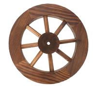 PAMINGONO Rustic Wooden Wagon Wheel Decor Wall Hanging Ornament Sturdy Wood Material Vintage Style for Farmhouse Outdoor Wall Art